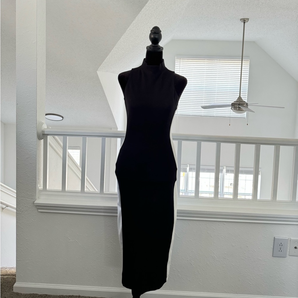 Zara mock neck midi dress